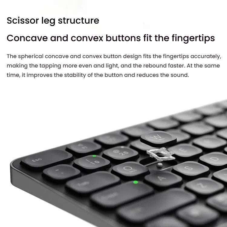 Rapoo E9050L Tri-mode Bluetooth Wireless Keyboard Silent Laptop Keyboard(White)