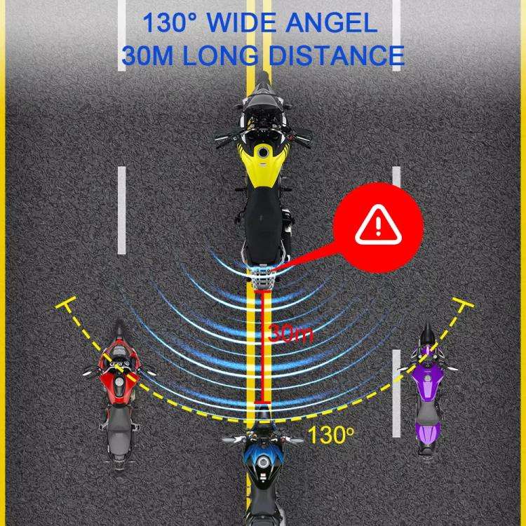 24GHz Motorcycle 30-Meter Blind Spot Radar Detection System Lane Change Assist  for Safe Riding