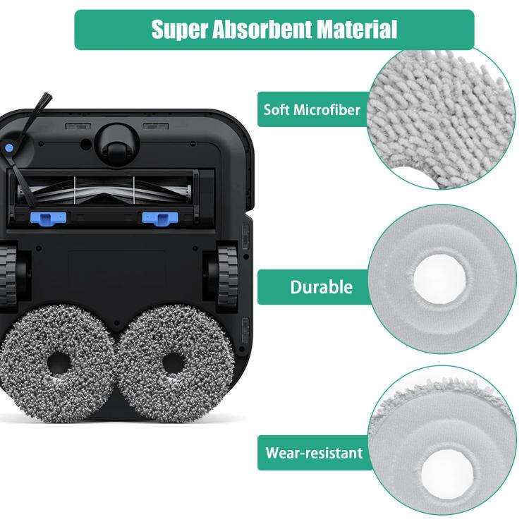 For ECOVACS Deebot T30 Pro / MAX Auto Sweeper Accessories, Spec: 3pcs Gray Wave Wipes