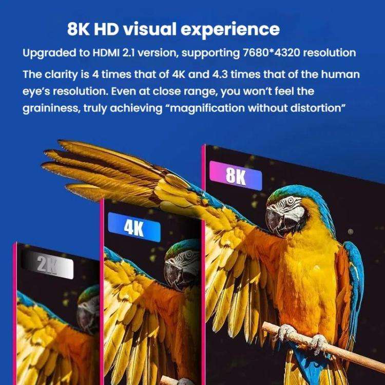 VegGieg W-H4 8K HDMI 2.1 Cable TV Set-Top Box Computer Connection Monitor Projector Video HD Cabl...