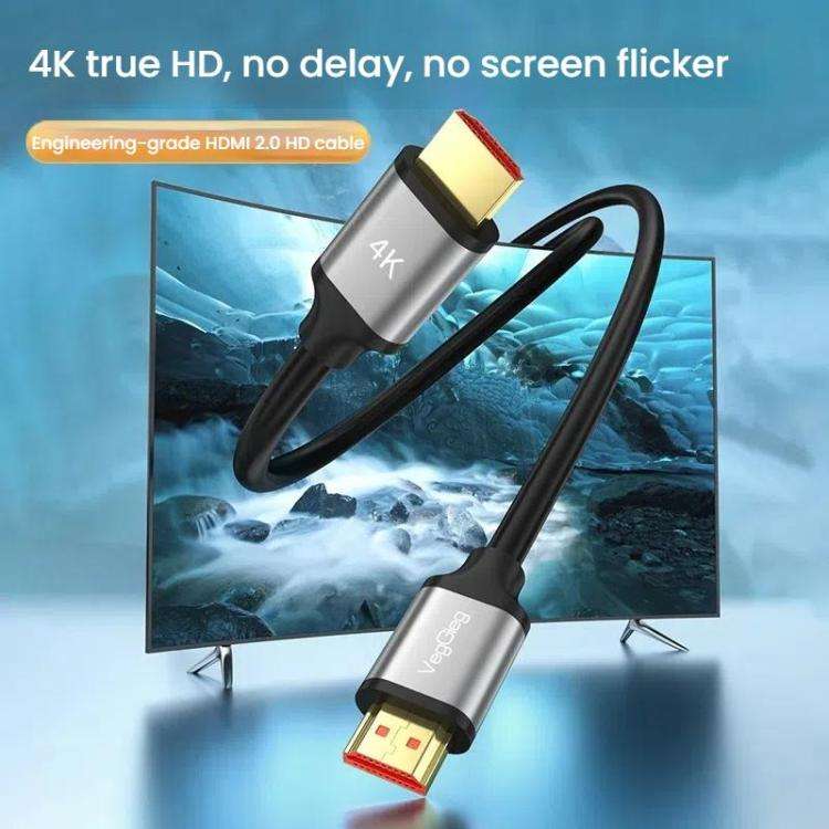 VegGieg V-H301 HDMI 2.0 HD Cable 4K 60Hz TV Set-Top Box Computer Monitor Projection Video Cable, ...