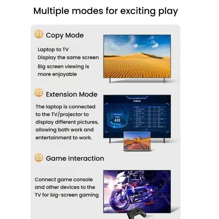 VegGieg V-H301 HDMI 2.0 HD Cable 4K 60Hz TV Set-Top Box Computer Monitor Projection Video Cable, ...