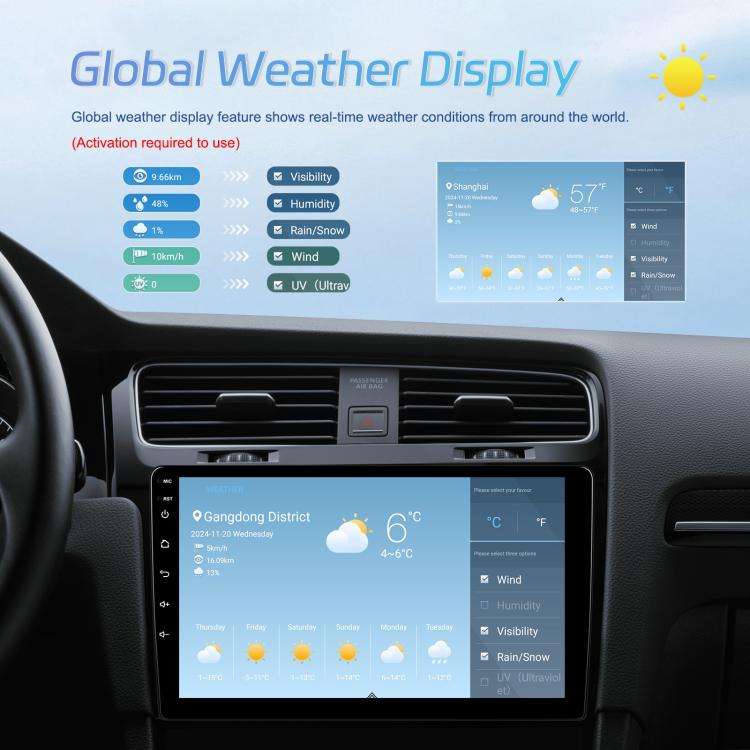 7 Inch 4+64G WiFi Version Dual Butt Universal Bluetooth Wireless Carplay Car Navigation Center Co...