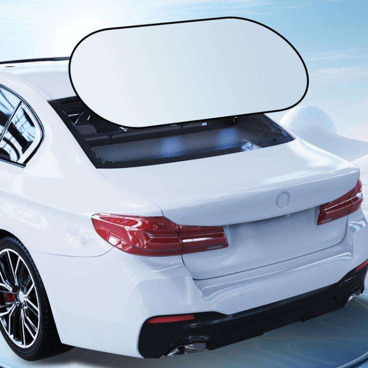Titanium Silver Car Rear Window Sunshade Heat Insulating Shield with Suction Cup Mounted 100 x 50cm