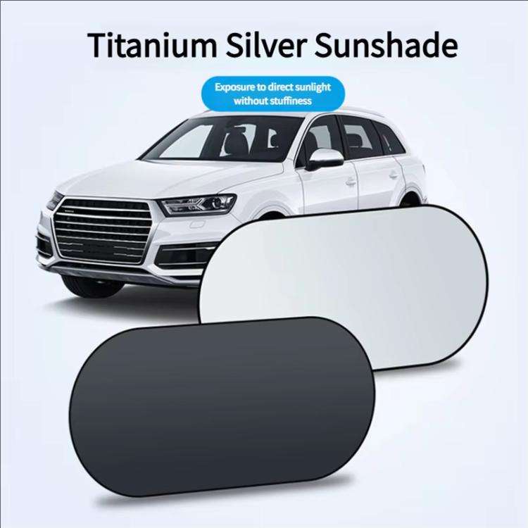 Titanium Silver Car Rear Window Sunshade Heat Insulating Shield with Suction Cup Mounted 100 x 50cm