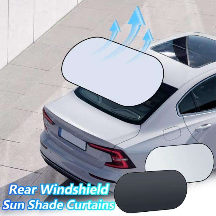 Titanium Silver Car Rear Window Sunshade Heat Insulating Shield with Suction Cup Mounted 100 x 50cm