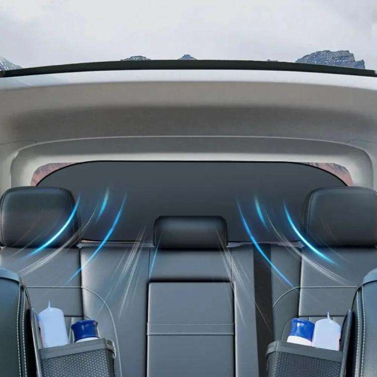 Titanium Silver Car Rear Window Sunshade Heat Insulating Shield with Suction Cup Mounted 100 x 50cm