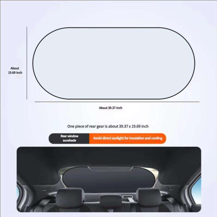 Titanium Silver Car Rear Window Sunshade Heat Insulating Shield with Suction Cup Mounted 100 x 50cm