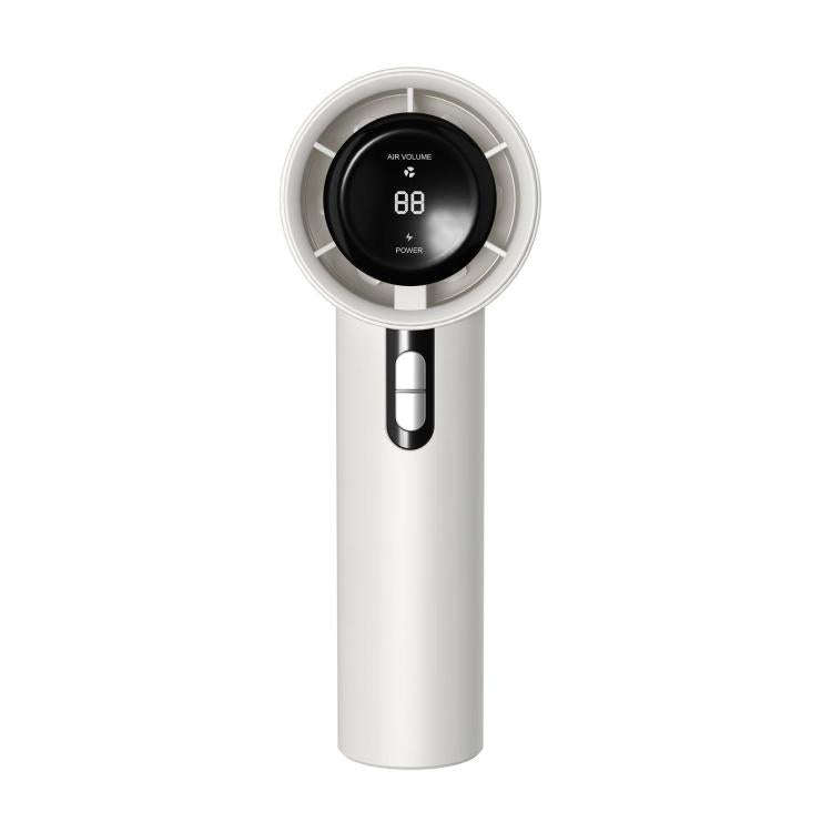100-gear High Speed Handheld Fan Bladeless Mini Digital Display Small Fan(White)