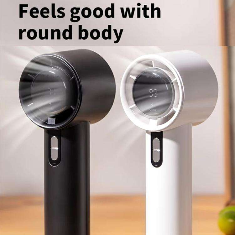 100-gear High Speed Handheld Fan Bladeless Mini Digital Display Small Fan(White)