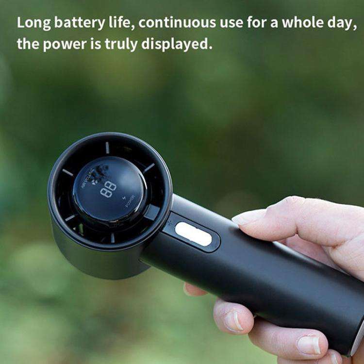 100-gear High Speed Handheld Fan Bladeless Mini Digital Display Small Fan(Black)