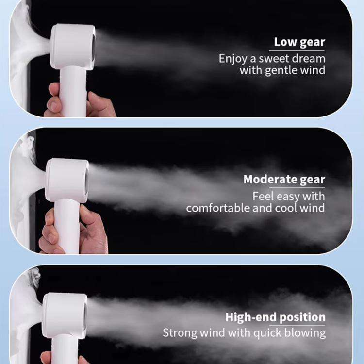 100-gear High Speed Handheld Fan Bladeless Mini Digital Display Small Fan(White)