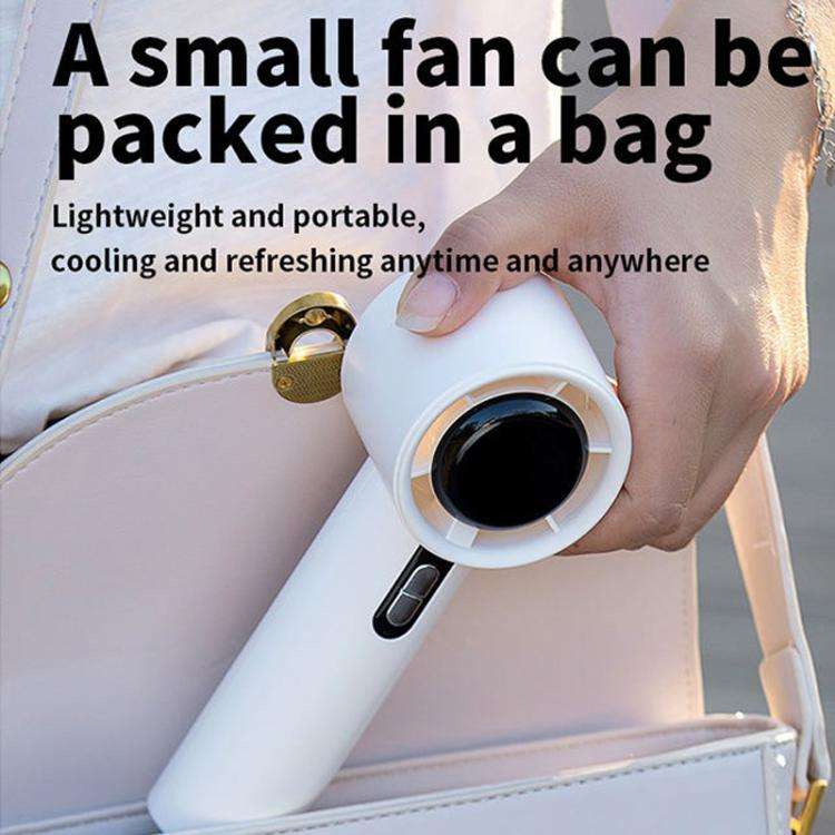 100-gear High Speed Handheld Fan Bladeless Mini Digital Display Small Fan(Black)