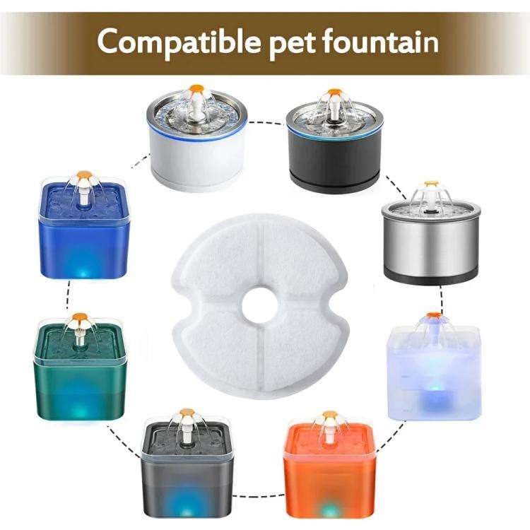 6pcs /Pack Cat Dog Pet Water Fountain Filter Multiple Filtration Pet Water Fountain Replacement F...