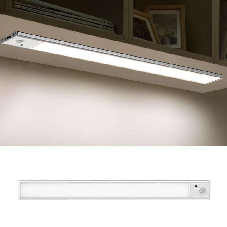 80cm Rechargeable Motion Sensor Light Bar Cabinet Wardrobe Lamp With Remote Control Silver