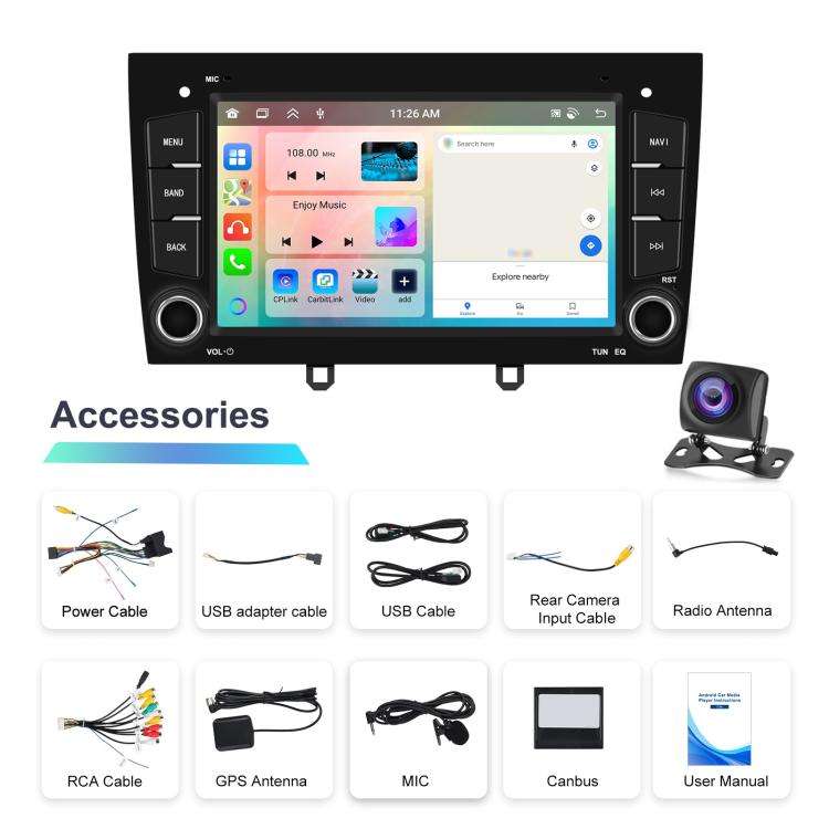 For Peugeot 408 7 inch Horizontal Screen Carplay Car Player Car Navigation Center Control, Spec: ...