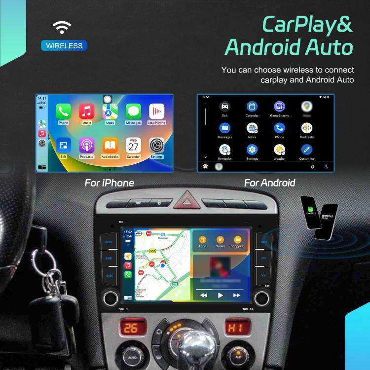 For Peugeot 408 7 inch Horizontal Screen Carplay Car Player Car Navigation Center Control, Spec: ...