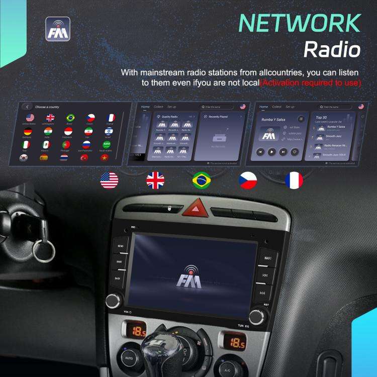 For Peugeot 408 7 inch Horizontal Screen Carplay Car Player Car Navigation Center Control, Spec: ...