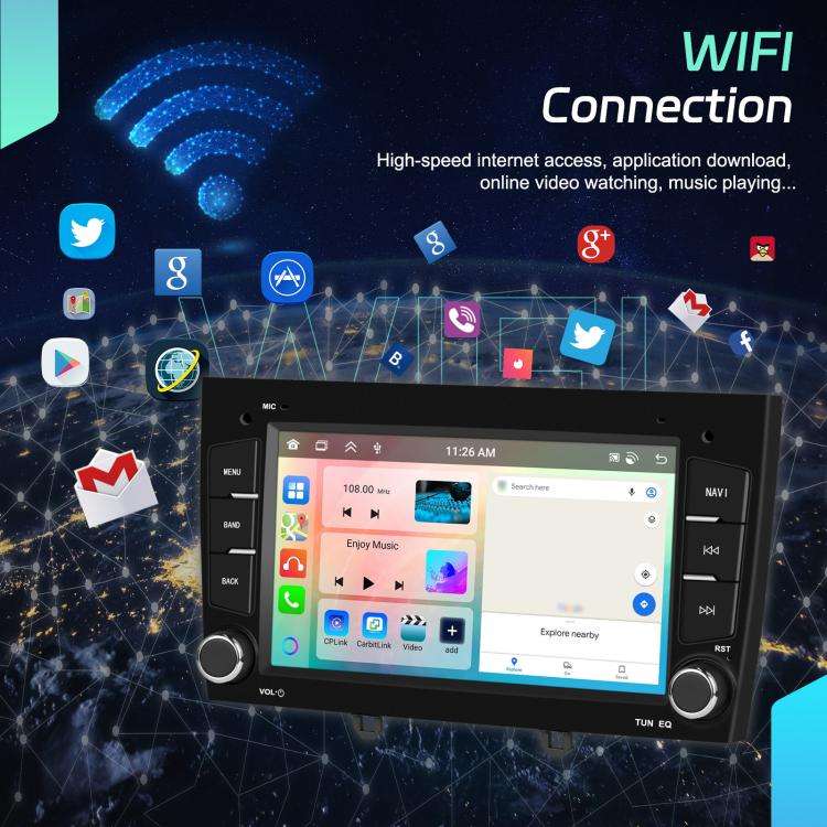 For Peugeot 408 7 inch Horizontal Screen Carplay Car Player Car Navigation Center Control, Spec: ...