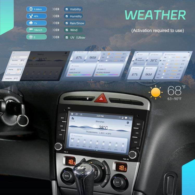 For Peugeot 408 7 inch Horizontal Screen Carplay Car Player Car Navigation Center Control, Spec: ...