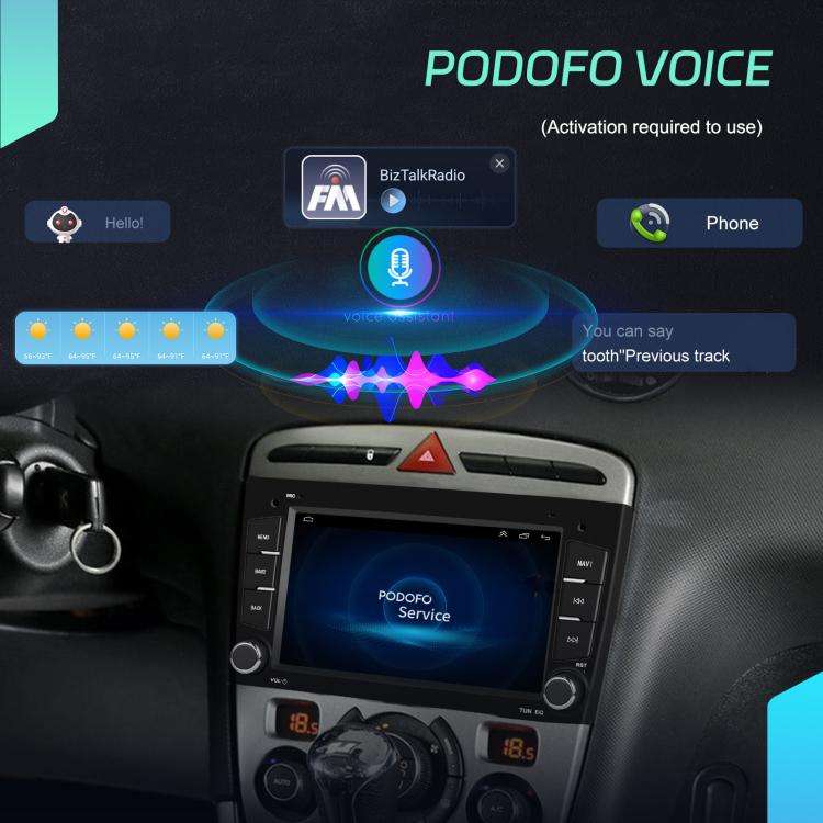 For Peugeot 408 7 inch Horizontal Screen Carplay Car Player Car Navigation Center Control, Spec: ...