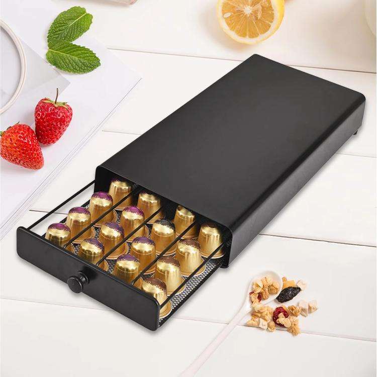 For Nespresso OASISWJ YZ1384 Handle Model 40pcs Dustproof Coffee Capsule Organizer(Black)