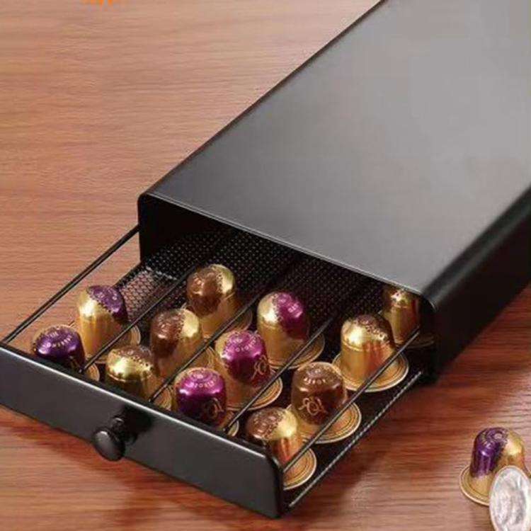 For Nespresso OASISWJ YZ1384 Handle Model 40pcs Dustproof Coffee Capsule Organizer(Black)