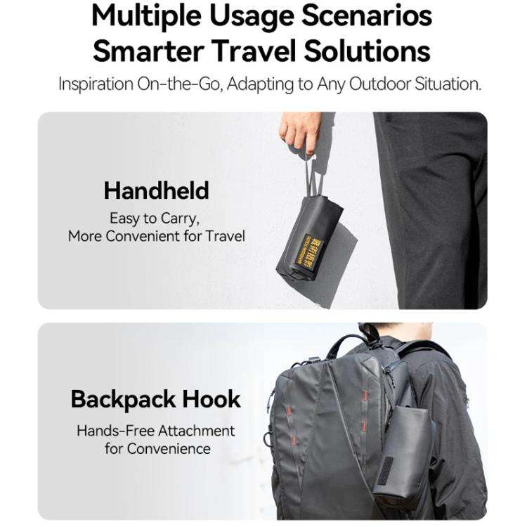For DJI Osmo Pocket 3 Creator Combo TELESIN Universal Portable Storage Bag Carrying Case(Black)