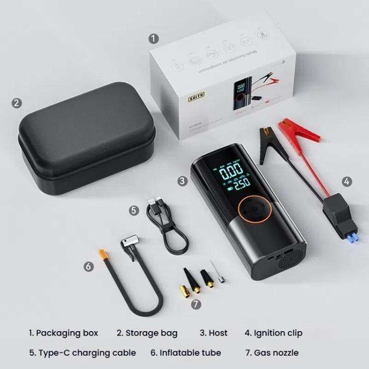 SUITU ST-9650D 4 x 2000mAh Car Emergency Starting Power Supply Inflatable Pump Integrated Machine