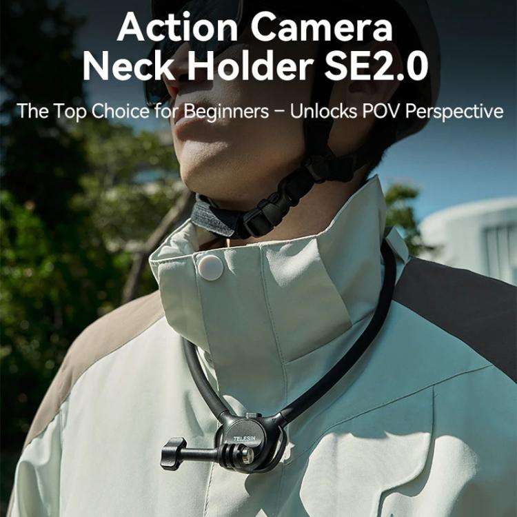 TELESIN Action Camera Neck Holder SE2.0 POV Perspective Bracket With Adjustable Chest Strap(Gray)