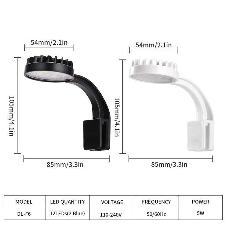 220V 5W Blue White Aquarium LED Clip Light with 12 LEDs USB Powered Mini Fish Tank Light for Aqua...