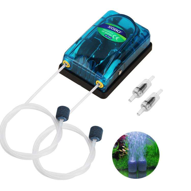 SOBO SB-348A 5W Double-hole 220-240V Transparent Ultra-Quiet Aquarium Air Pump
