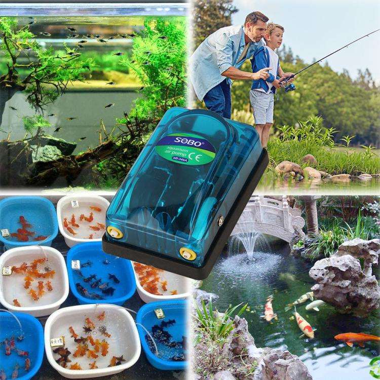 SOBO SB-348A 5W Double-hole 220-240V Transparent Ultra-Quiet Aquarium Air Pump
