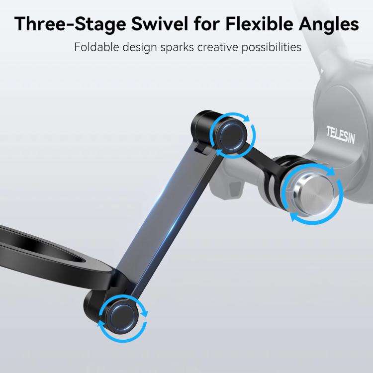TELESIN Mobile Phone Magnetic Stand Two Claw Adapter Compatible with Chest Strap, Backpack Clip, ...