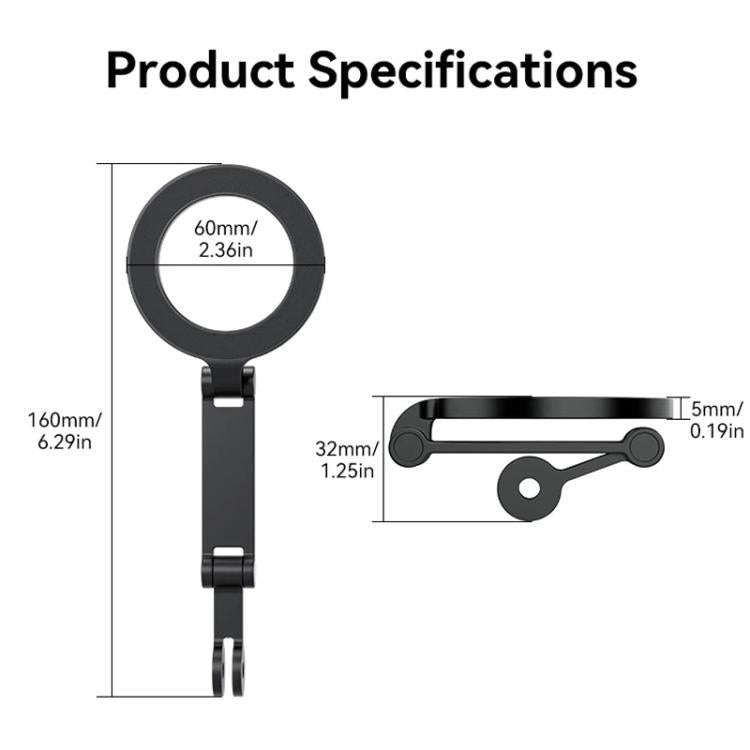 TELESIN Mobile Phone Magnetic Stand Two Claw Adapter Compatible with Chest Strap, Backpack Clip, ...