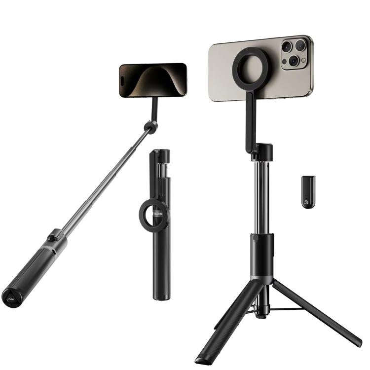 TELESIN 1.3m Magnetic Selfie Stick Tripod Phone Stand for Outdoor Vlog & Live Streaming with Blue...