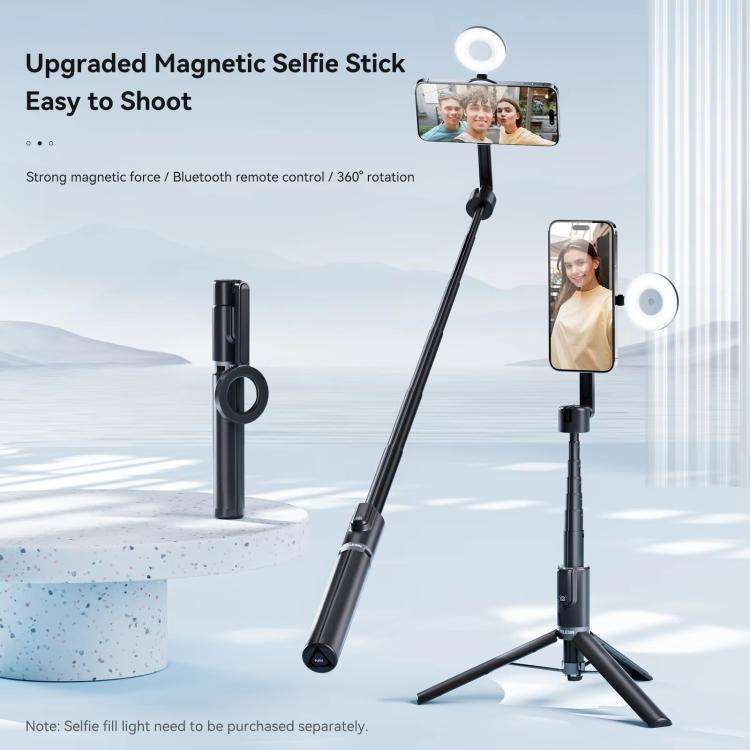TELESIN 1.3m Magnetic Selfie Stick Tripod Phone Stand for Outdoor Vlog & Live Streaming with Blue...