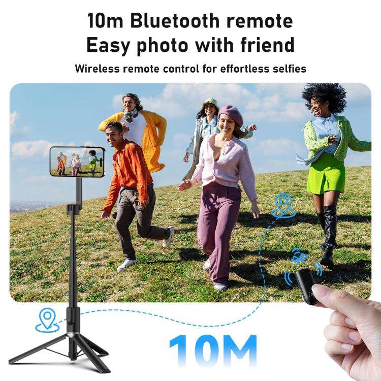 TELESIN 1.3m Magnetic Selfie Stick Tripod Phone Stand for Outdoor Vlog & Live Streaming with Blue...