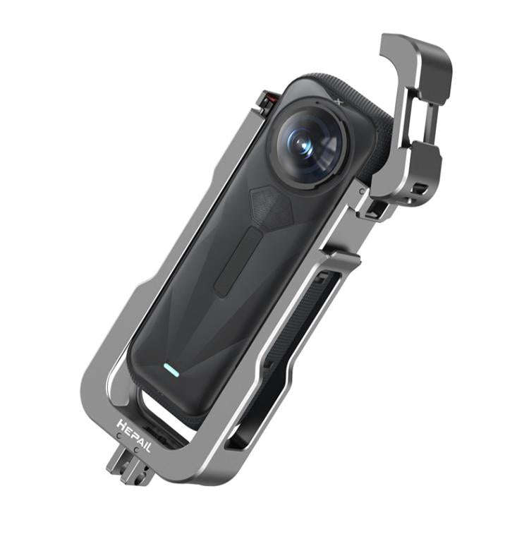 For Insta360 X5 HEPAIL AC-81 Metal Rabbit Cage Extended Protective Frame
