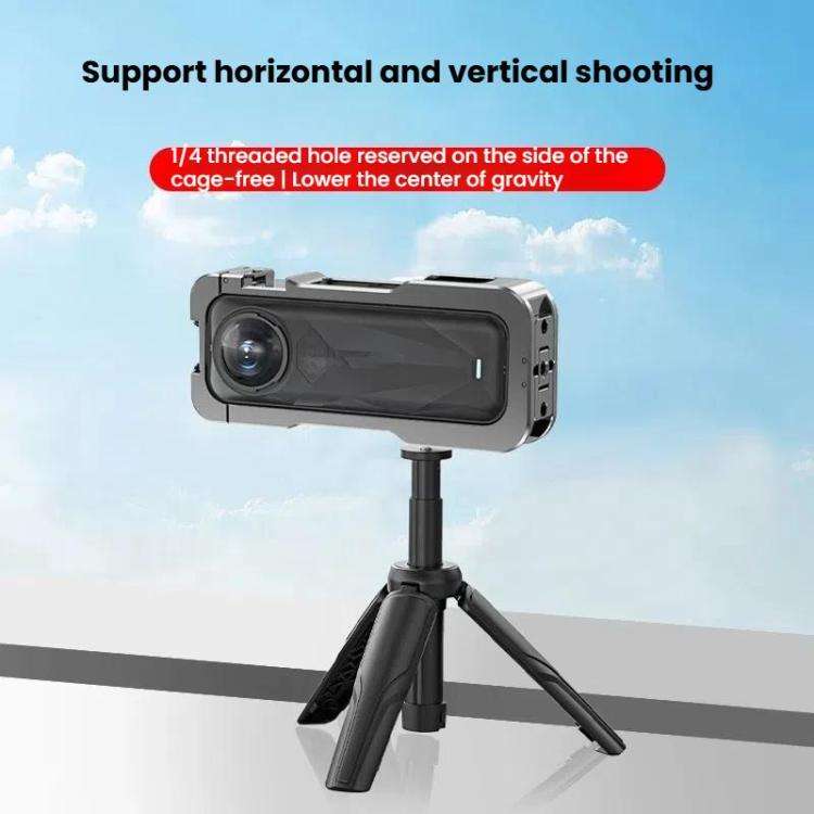 For Insta360 X5 HEPAIL AC-81 Metal Rabbit Cage Extended Protective Frame
