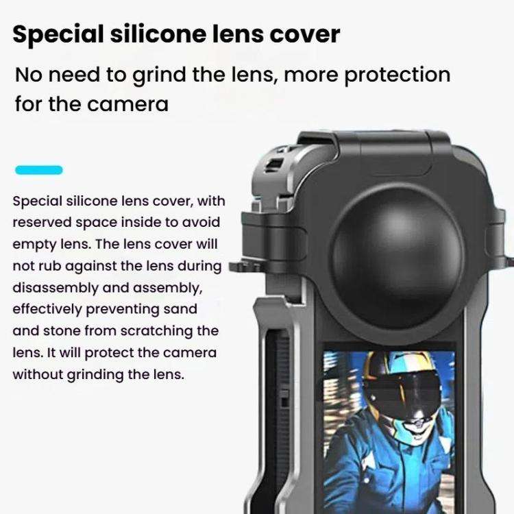 For Insta360 X5 HEPAIL AC-81 Metal Rabbit Cage Extended Protective Frame