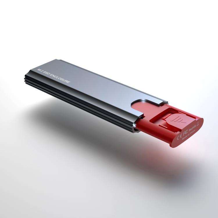 M.2 NVMe/SATA SSD Enclosure USB-C 10Gbps External Case Supports Up To 2TB With 2-in-1 Cable