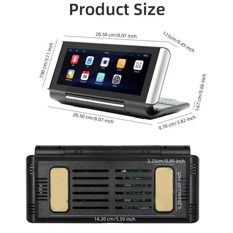 6.86 Inch Foldable Portable Bluetooth Car MP5 Player With MirrorLink/CarPlay/Android Auto Support...