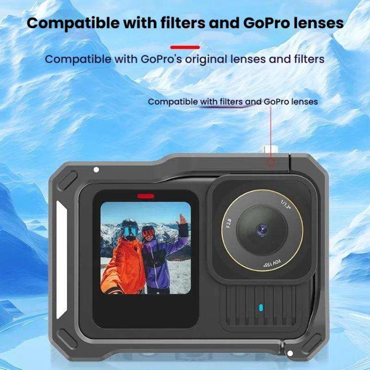 HEPAIL AC68 Aluminum Alloy Rabbit Cage Frame For GoPro HERO13 Black /12 Black /11 Black /10 Black...