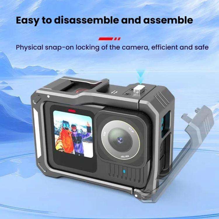 HEPAIL AC68 Aluminum Alloy Rabbit Cage Frame For GoPro HERO13 Black /12 Black /11 Black /10 Black...