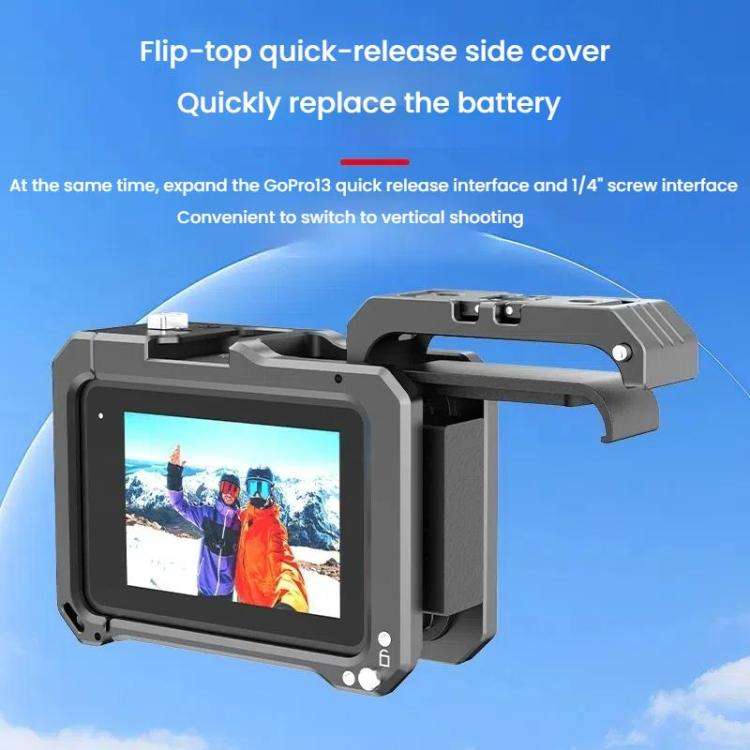 HEPAIL AC68 Aluminum Alloy Rabbit Cage Frame For GoPro HERO13 Black /12 Black /11 Black /10 Black...