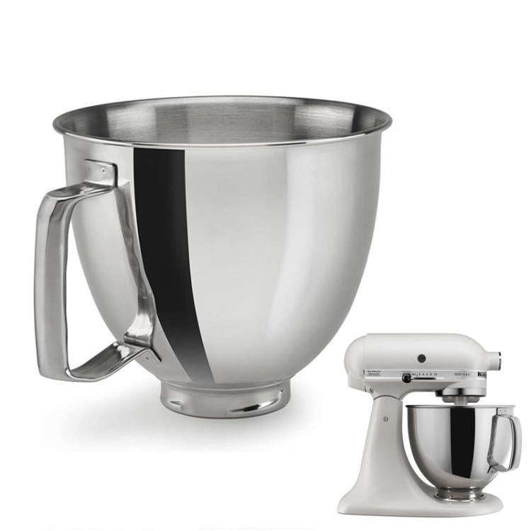 Stainless Steel Mixing Bowl For KitchenAid 4.5QT & 5QT Stand Mixers(Silver)