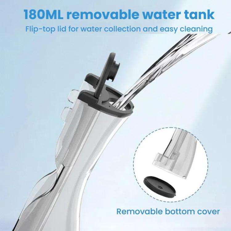 3-in-1 Electric Toothbrush, Water Flosser & Oral Irrigator with 180mL Detachable Tank(White)