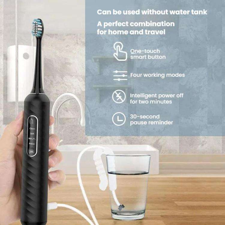 3-in-1 Electric Toothbrush, Water Flosser & Oral Irrigator with 180mL Detachable Tank(White)