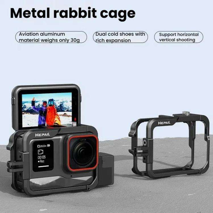 For Insta360 Ace HEPAIL AC-25 Metal Rabbit Cage Camera Frame Accessories